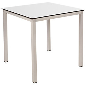 Table carrée Harvey 70 x 70 cm - Usage extérieur - Empilable - Blanc
