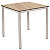 Table carrée Harvey 70 x 70 cm - Usage extérieur - Empilable - Chêne / pieds blanc - 1