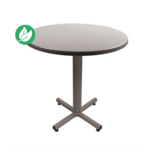 Table Coffee plateau rond 70cm Gris – Pied central Aluminium