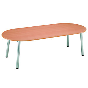 Table direction - CONGRES - Ovale -  Hêtre - pieds Gris Aluminium