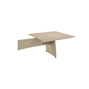 Table d'extension carrée L.124,5 x P.120 cm mélaminé pieds pleins - Chêne