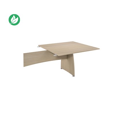 Table d'extension carrée L.124,5 x P.120 cm mélaminé pieds pleins - Chêne - 1