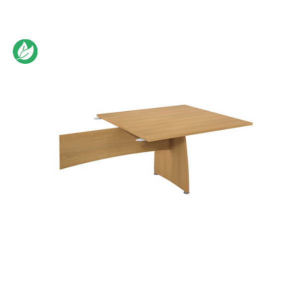 Table d'extension carrée L.124,5 x P.120 cm mélaminé pieds pleins - Hêtre - 1