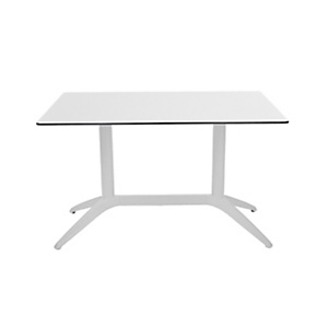 Table fixe Quatro Duo 120 x 80 cm Polypropylène usage extérieur - Plateau Blanc/piètement Blanc Table fixe Quatro Duo 120 x 80 cm Polypropylène usage extérieur - Plateau Blanc/piètement Blanc