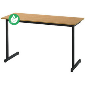 Table de formation 2 places - L.130 x P.50 cm - Plateau Hêtre - Pieds Noir Table de formation 2 places - L.130 x P.50 cm - Plateau Hêtre - Pieds Noir