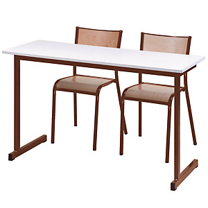 Table formation biplace pieds bruns Table formation biplace pieds bruns