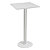 Table haute carrée Roxane hauteur 110 cm  plateau 60 cm  - Pied central métal -Blanc - 1