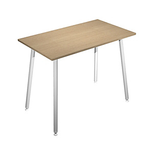 Table haute Halden - L.160 x H.110 x P.80 cm - Plateau Chêne - Pieds métal Blanc