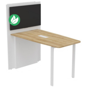Table haute réunion Visio avec mur technique L.180 cm x H.105 cm - Plateau Chêne Nebraska Pieds métal Blanc Table haute réunion Visio avec mur technique L.180 cm x H.105 cm - Plateau Chêne Nebraska Pieds métal Blanc