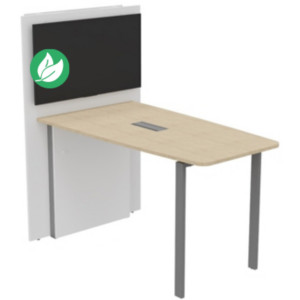 Table haute réunion Visio avec mur technique L.180 cm x H.105 cm - Plateau Chêne Pieds métal Alu Table haute réunion Visio avec mur technique L.180 cm x H.105 cm - Plateau Chêne Pieds métal Alu
