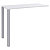 Table Lounge 140 x 60 cm,  hauteur 105 cm - Plateau blanc,  2 pieds aluminium - 1