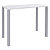 Table Lounge 140 x 60 cm - Hauteur 105 cm - Plateau blanc - 4 pieds aluminium - 1