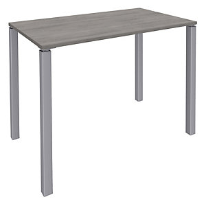 Table Lounge 140 x 60 cm - Hauteur 105 cm - Plateau chêne gris -  4 pieds aluminium