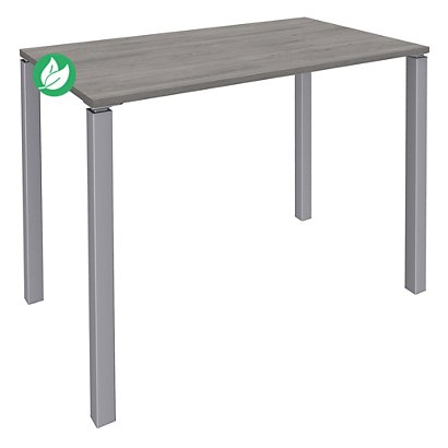 Table Lounge 140 x 60 cm - Hauteur 105 cm - Plateau chêne gris -  4 pieds aluminium - 1