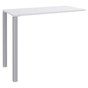 Table Lounge Module suivant 140 x 60 cm - hauteur 105 cm - Plateau blanc - 2 pieds aluminium