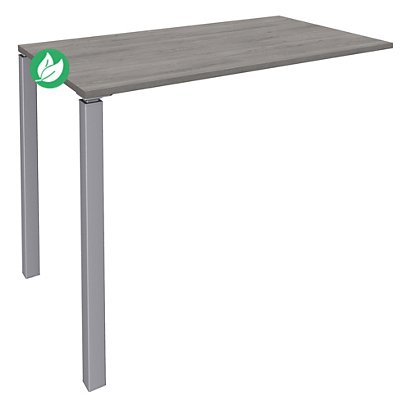 Table Lounge Module suivant 140 x 60 cm -  hauteur 105 cm - Plateau chêne gris - 2 pieds aluminium - 1