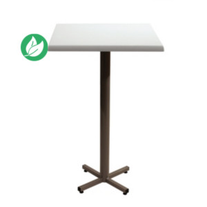 Table mange-debout Coffee carrée L.70 x P.70 x H.115 cm - Plateau Blanc – Pied central Aluminium Table mange-debout Coffee carrée L.70 x P.70 x H.115 cm - Plateau Blanc – Pied central Aluminium