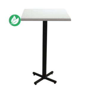 Table mange-debout Coffee carrée L.70 x P.70 x H.115 cm - Plateau Blanc – Pied central Noir Table mange-debout Coffee carrée L.70 x P.70 x H.115 cm - Plateau Blanc – Pied central Noir