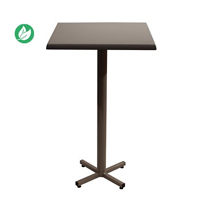 Table mange-debout Coffee H.115cm plateau carré 70cm Gris – Pied central Aluminium