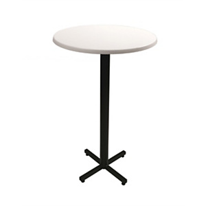 Table mange-debout Coffee H.115cm plateau rond 70cm Blanc – Pied central Noir Table mange-debout Coffee H.115cm plateau rond 70cm Blanc – Pied central Noir