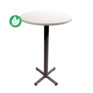Table mange-debout Coffee ronde Ø.70 x H.115 cm - Plateau Blanc – Pied central Aluminium Table mange-debout Coffee ronde Ø.70 x H.115 cm - Plateau Blanc – Pied central Aluminium