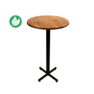 Table mange-debout Coffee ronde Ø.70 x H.115 cm - Plateau Colorado – Pied central Noir Table mange-debout Coffee ronde Ø.70 x H.115 cm - Plateau Colorado – Pied central Noir
