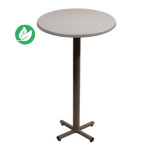 Table mange-debout Coffee ronde Ø.70 x H.115 cm - Plateau Gris – Pied central Aluminium Table mange-debout Coffee ronde Ø.70 x H.115 cm - Plateau Gris – Pied central Aluminium