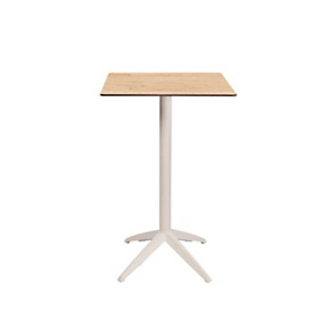 Table mange-debout Quatro carrée ht 110 cm - Usage extérieur - Plateau basculant en polypropylène, 60 x 60 cm - Chêne