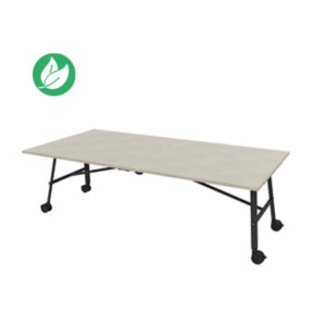Table mobile plateau rabattable Serenity 240 x 120 cm Béton – Pied Noir Table mobile plateau rabattable Serenity 240 x 120 cm Béton – Pied Noir