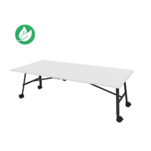 Table mobile plateau rabattable Serenity 240 x 120 cm Blanc – Pied Noir Table mobile plateau rabattable Serenity 240 x 120 cm Blanc – Pied Noir
