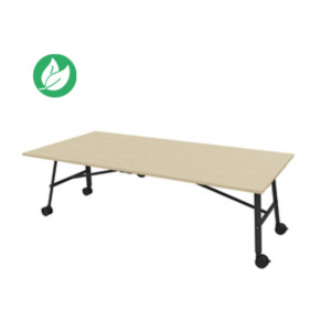Table mobile plateau rabattable Serenity 240 x 120 cm Chêne – Pied Noir