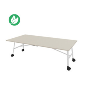 Table mobile plateau rabattable Serenity 240 x 120 cm Orme Blanchi – Pied Blanc