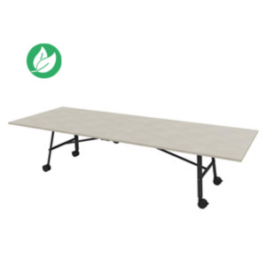 Table mobile plateau rabattable Serenity 320 x 120 cm Béton – Pied Noir Table mobile plateau rabattable Serenity 320 x 120 cm Béton – Pied Noir