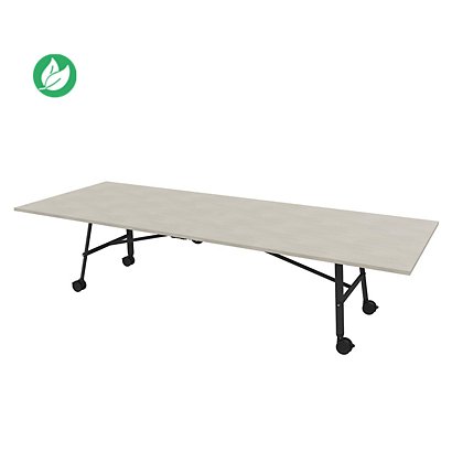 Table mobile plateau rabattable Serenity 320 x 120 cm Béton – Pied Noir