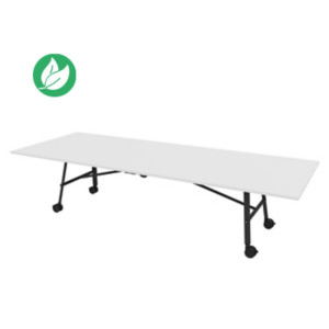 Table mobile plateau rabattable Serenity 320 x 120 cm Blanc – Pied Noir