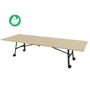 Table mobile plateau rabattable Serenity 320 x 120 cm Chêne – Pied Noir