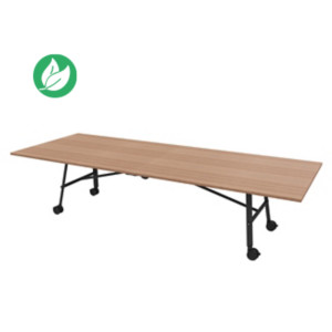 Table mobile plateau rabattable Serenity 320 x 120 cm Noyer – Pied Noir Table mobile plateau rabattable Serenity 320 x 120 cm Noyer – Pied Noir