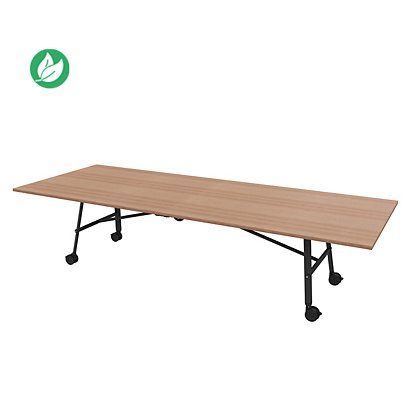 Table mobile plateau rabattable Serenity 320 x 120 cm Noyer – Pied Noir