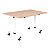 Table mobile rabattable - L.120 x P.80 cm - Plateau Chêne canadien - Pieds Blanc - 1