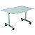 Table mobile rabattable - L.120 x P.80 cm - Plateau Gris - Pieds Aluminium - 2