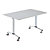 Table mobile rabattable - L.120 x P.80 cm - Plateau Gris - Pieds Aluminium - 1