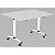 Table mobile rabattable - L.120 x P.80 cm - Plateau Gris - Pieds Blanc - 1