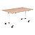 Table mobile rabattable - L.140 x P.80 cm - Plateau Chêne canadien - Pieds Blanc - 1
