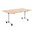Table mobile rabattable - L.140 x P.80 cm - Plateau Chêne - Pieds Aluminium - 1