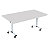 Table mobile rabattable - L.140 x P.80 cm - Plateau Gris - Pieds Aluminium - 1
