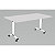 Table mobile rabattable - L.140 x P.80 cm - Plateau Gris - Pieds Blanc - 1