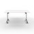 Table mobile rabattable - L.160 x P.80 cm - Plateau Blanc - Pieds Aluminium - 5