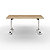 Table mobile rabattable - L.160 x P.80 cm - Plateau Chêne canadien - Pieds Blanc - 5