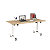 Table mobile rabattable - L.160 x P.80 cm - Plateau Chêne canadien - Pieds Blanc - 6