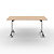 Table mobile rabattable - L.160 x P.80 cm - Plateau Chêne - Pieds Aluminium - 9